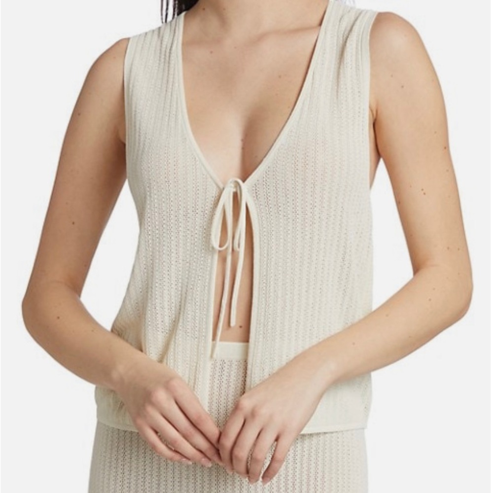 Leset Jasmine Pointelle Tie Vest in XS worn once.